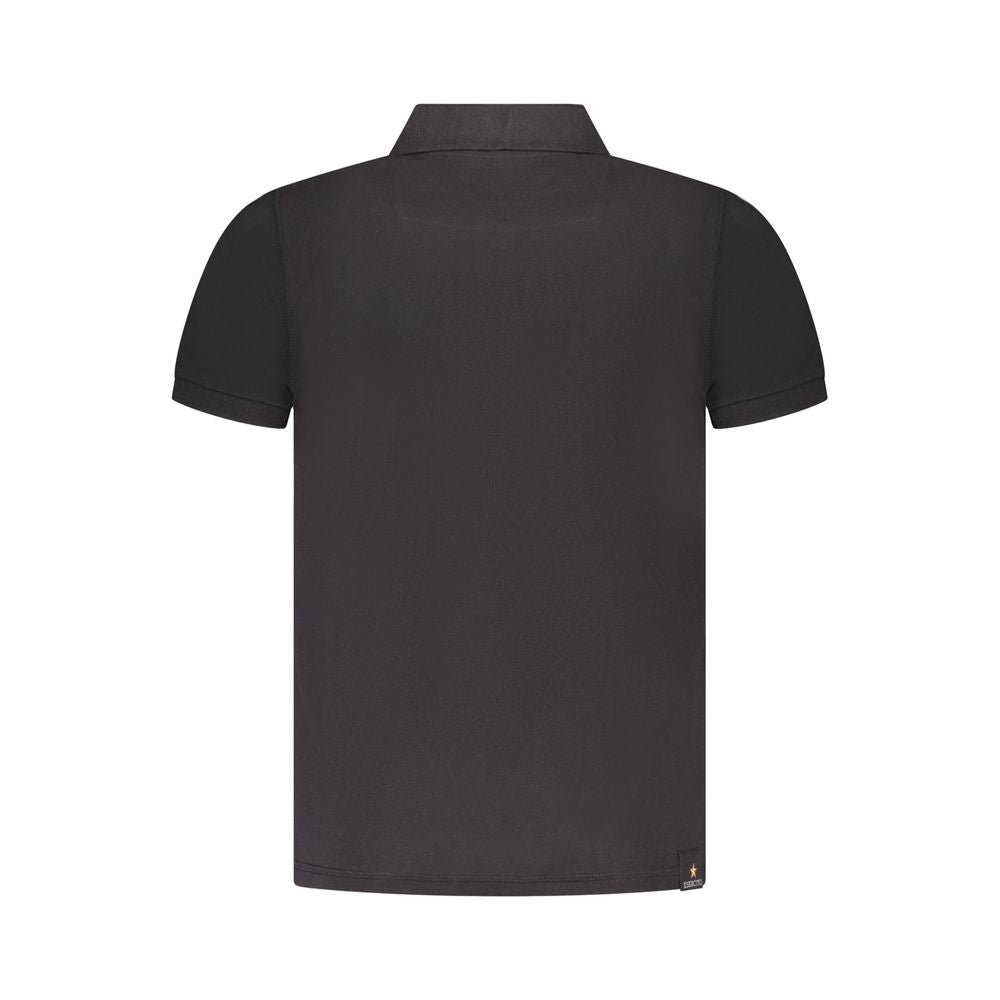 Black Cotton Men Polo