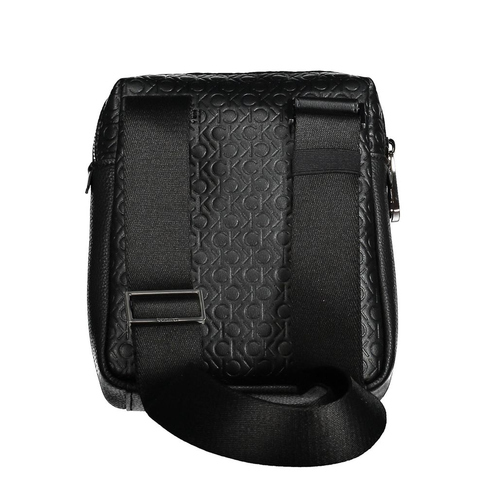 Black Polyurethane Men Shoulder Bag
