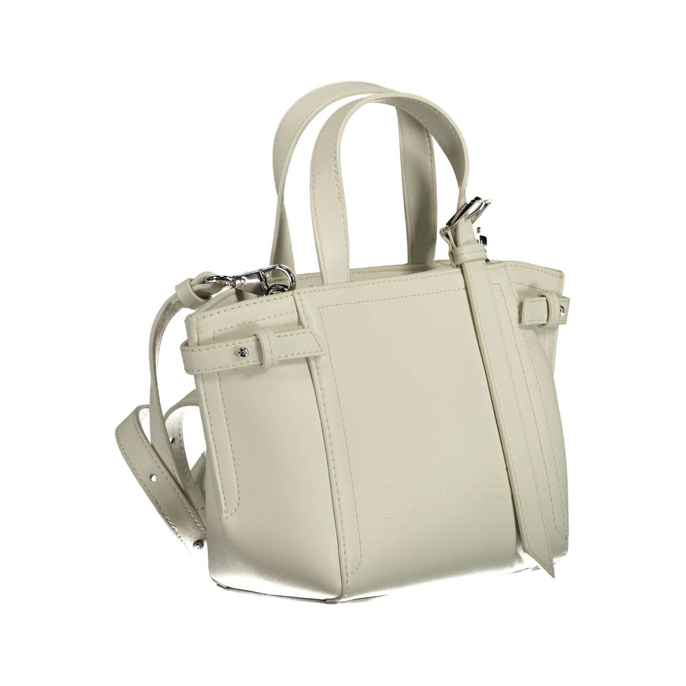 Bianco Polyester Women Handbag