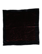 Black Red Viscose Square Men Foulard Scarf