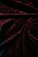 Black Red Viscose Square Men Foulard Scarf