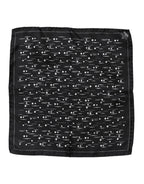 Black White Printed Square Men Foulard Scarf