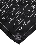 Black White Printed Square Men Foulard Scarf