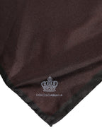 Brown DG Crown Silk Square Men Foulard Scarf