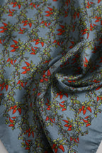 Gray Chilis Silk Square Men Foulard Scarf
