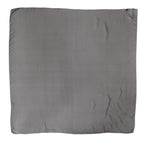 Gray Black Silk Square Women Foulard Scarf