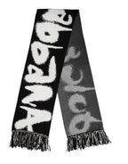 Black Logo Neck Warmer Wrap Men Shawl Scarf
