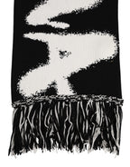 Black Logo Neck Warmer Wrap Men Shawl Scarf