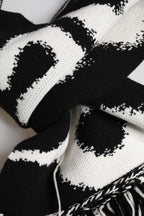 Black Logo Neck Warmer Wrap Men Shawl Scarf