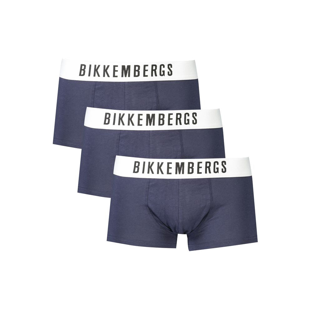 Blue Polyester Men's Boxer