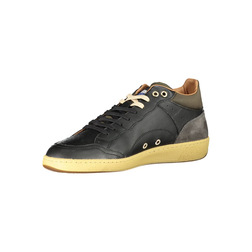 Black Leather Men Sneaker