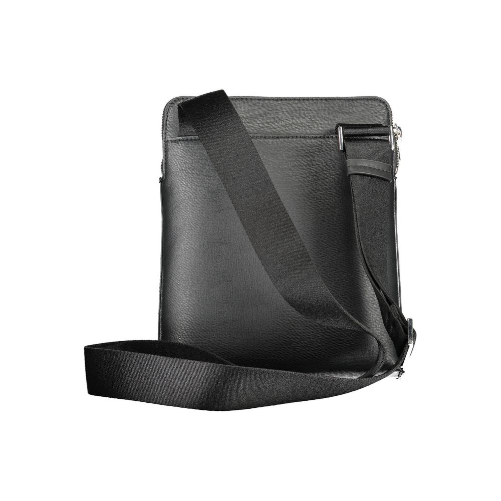 Black Polyurethane Men Shoulder Bag