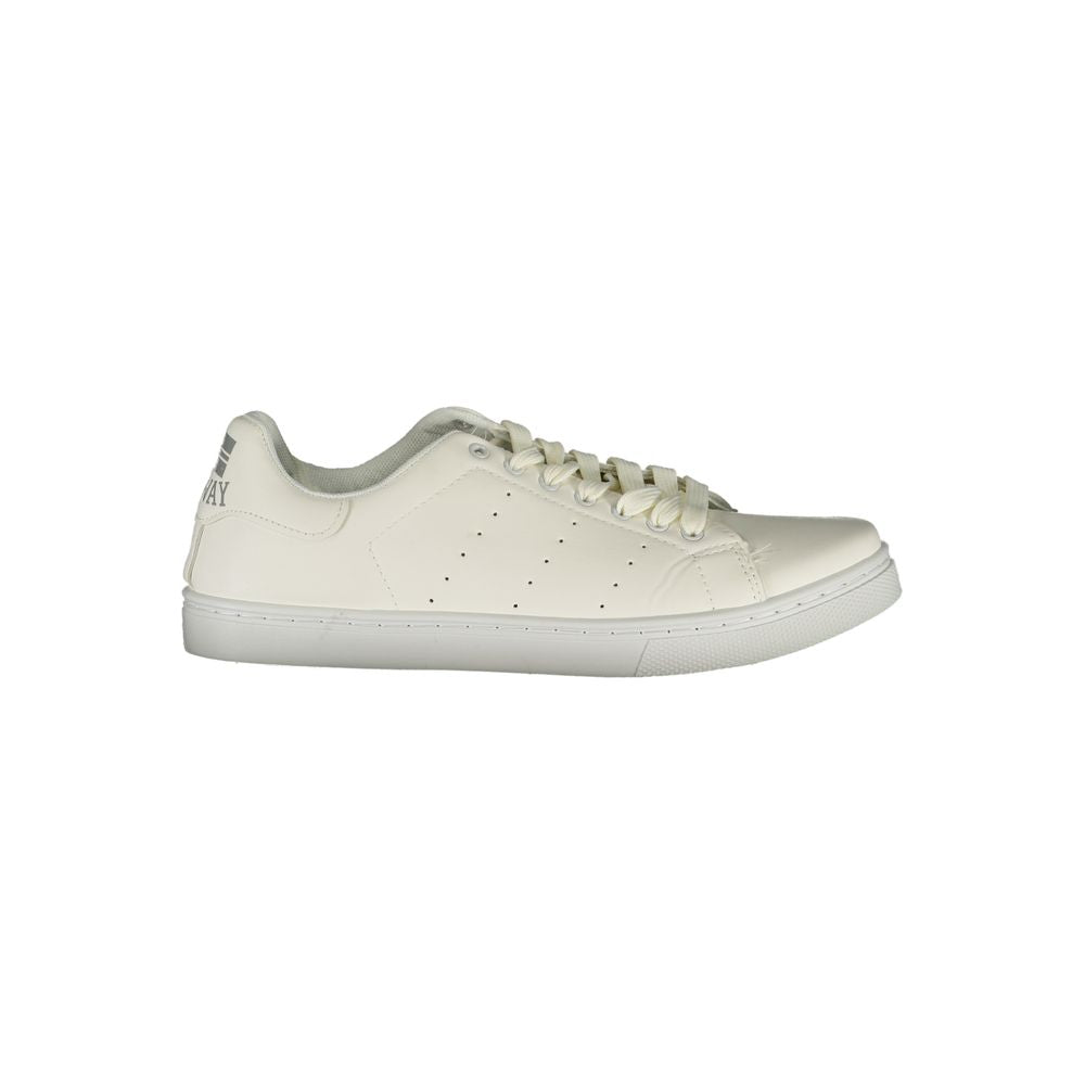 White Polyurethane Men Sneaker