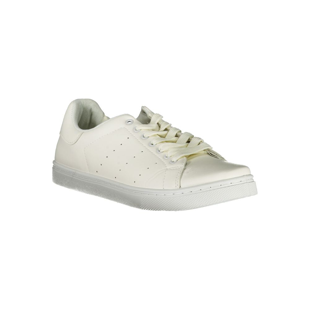 White Polyurethane Men Sneaker