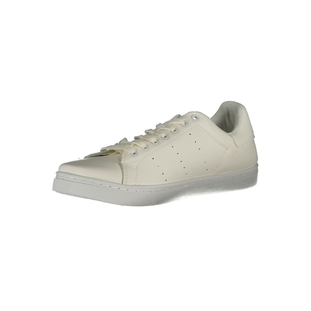 White Polyurethane Men Sneaker