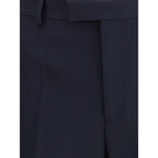 Blue Fleece Wool Dress Pants