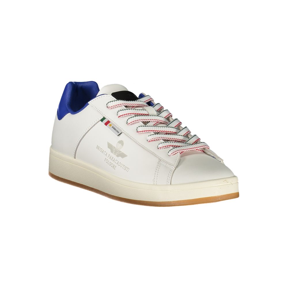 White Polyurethane Men Sneaker