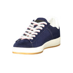 Blue Polyurethane Men Sneaker