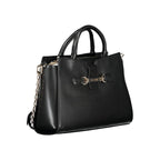 Black Polyurethane Women Handbag