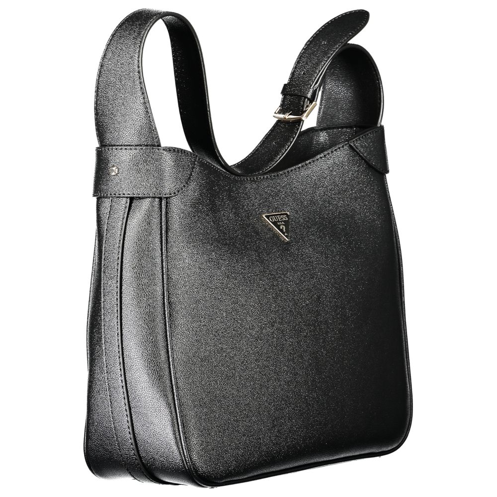 Black Polyurethane Women Handbag