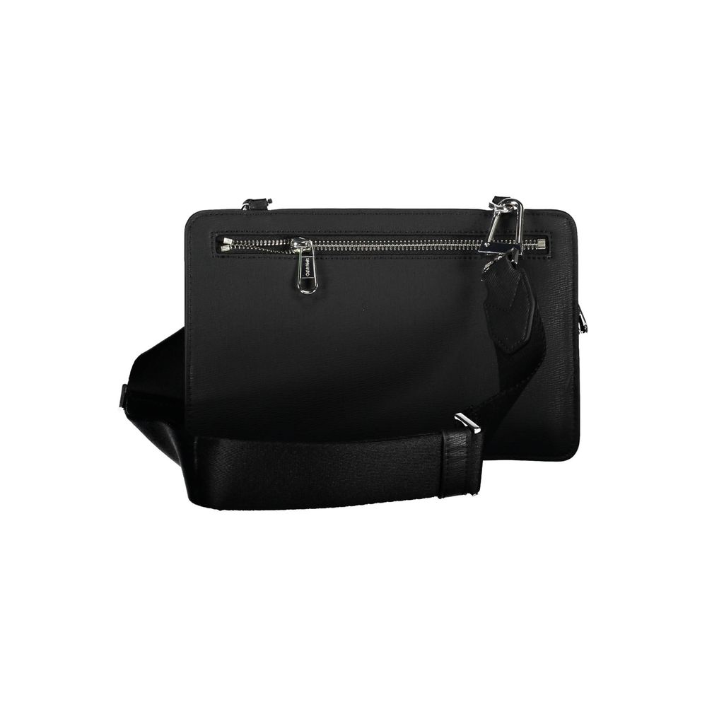 Black Polyester Men's Shoulder Bag