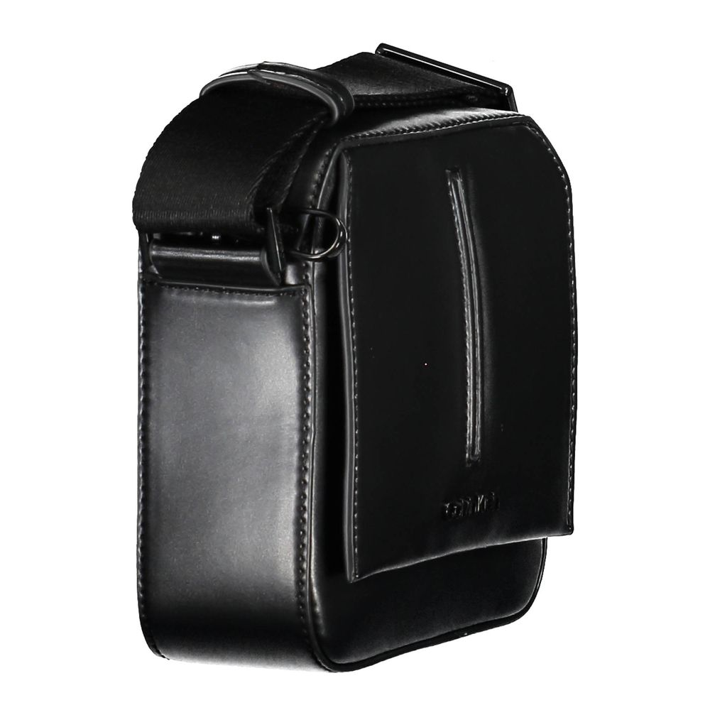 Black Polyester Men's Shoulder Bag