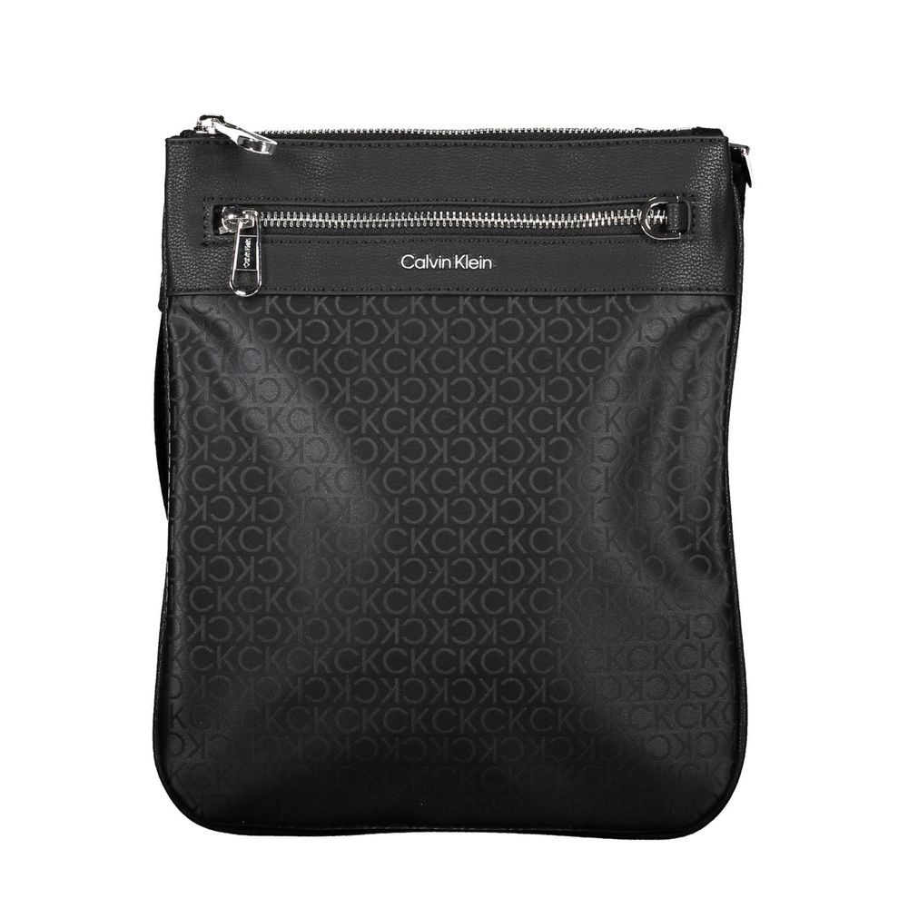 Black Polyester Men's Shoulder Bag