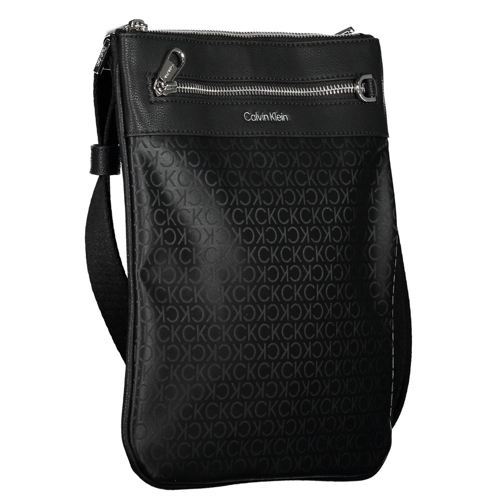 Black Polyester Men's Shoulder Bag