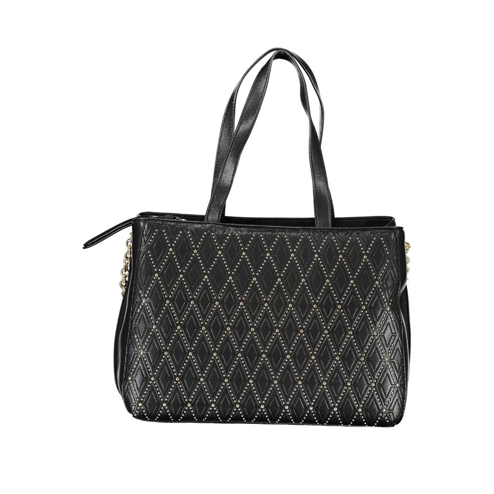 Black Polyurethane Women Handbag