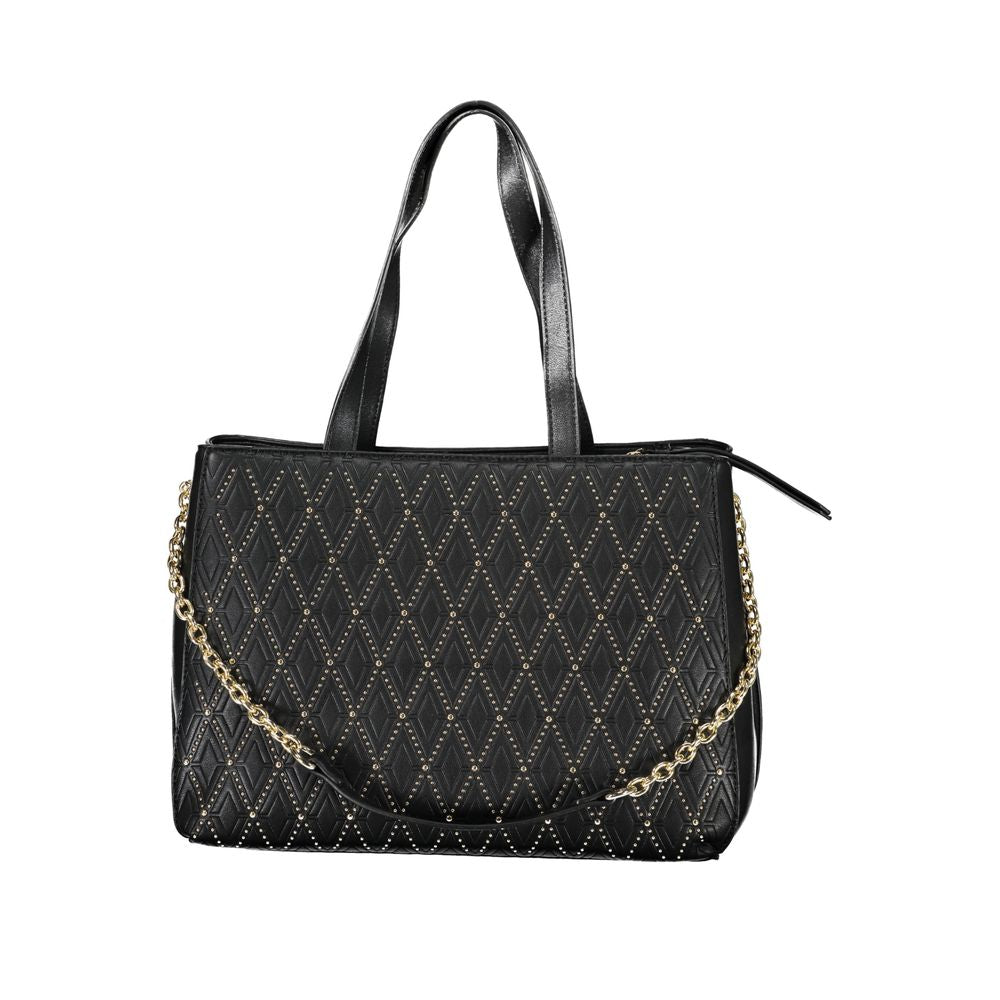 Black Polyurethane Women Handbag