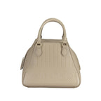 Beige Polyurethane Women Handbag