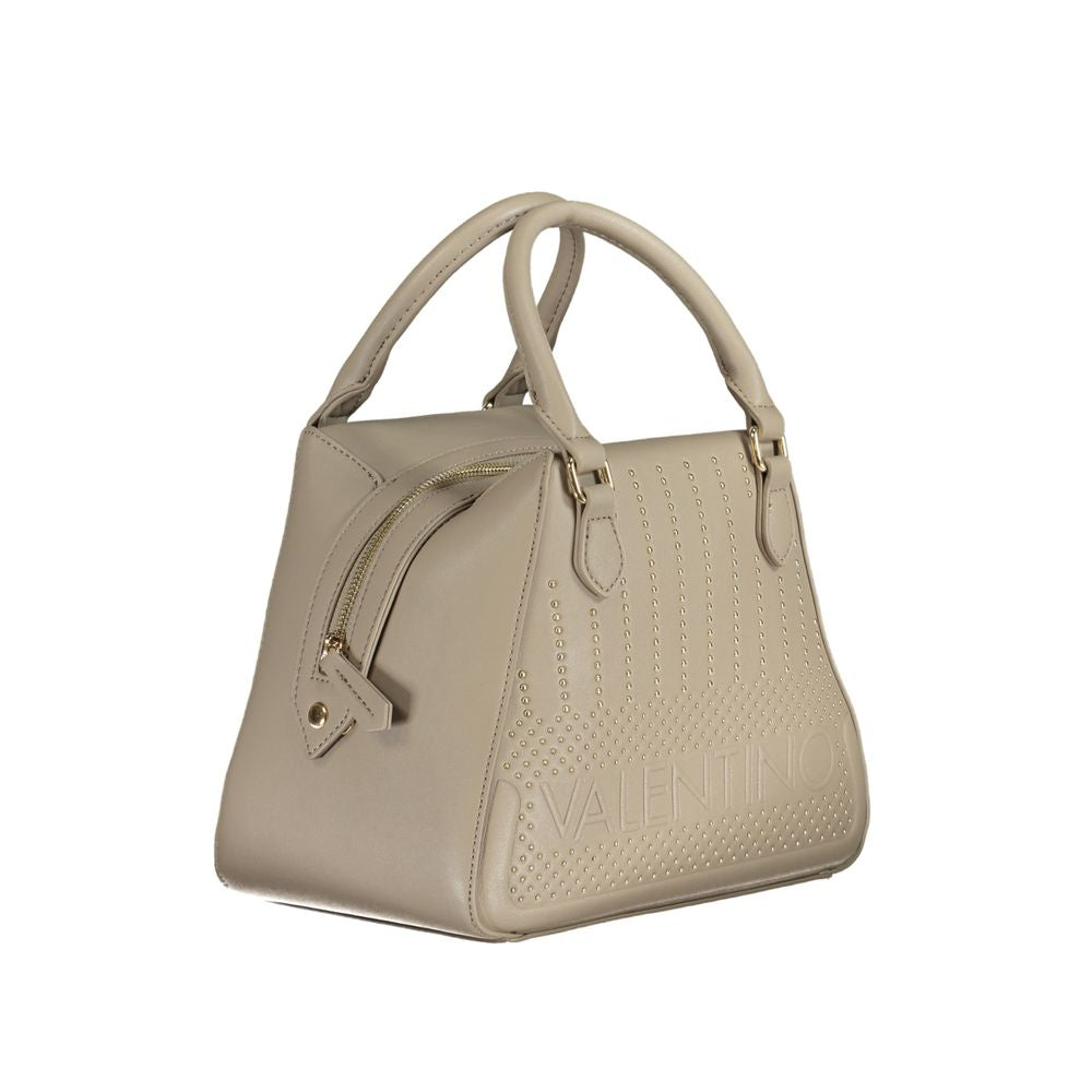 Beige Polyurethane Women Handbag