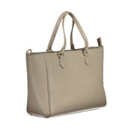 Beige Polyurethane Women Handbag