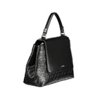 Black Polyester Women Handbag