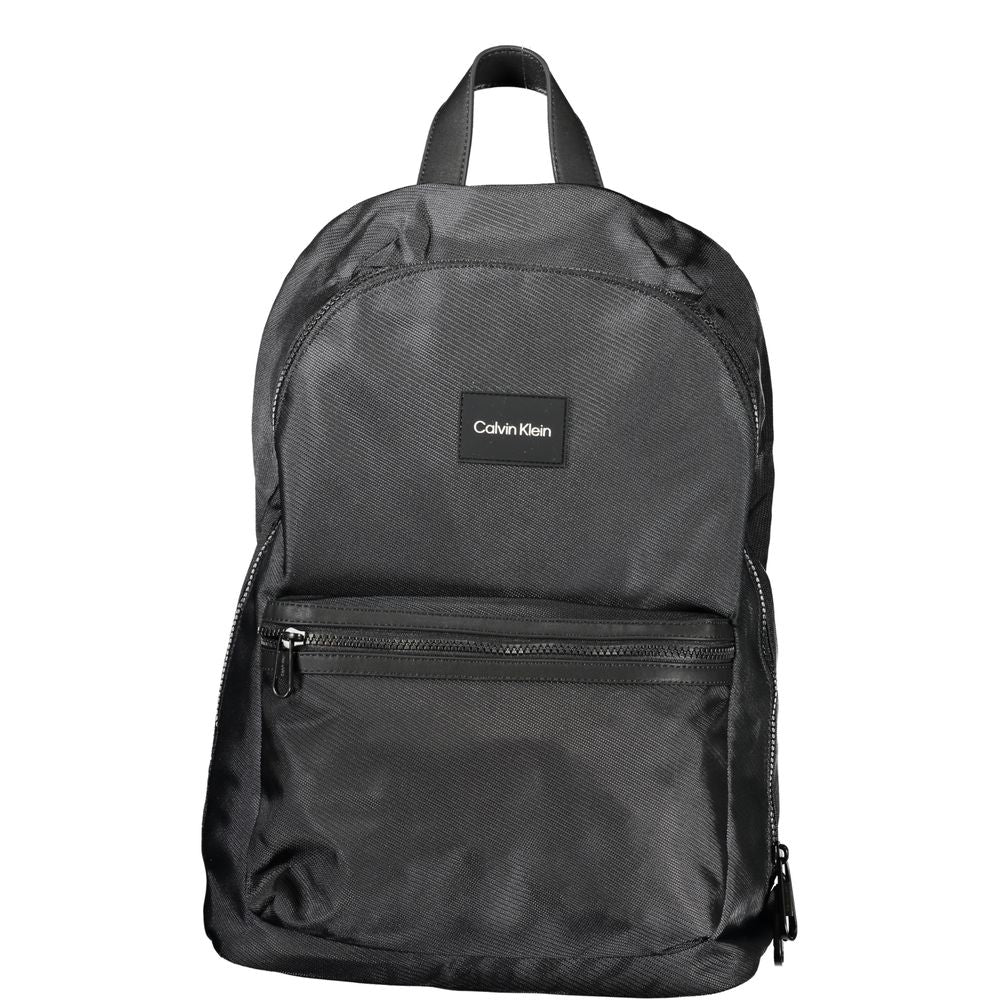 Black Polyester Men's Backpack