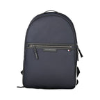 Blue Recycled Polyester Men Backpack