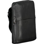 Black Polyurethane Men's Shoulder Bag