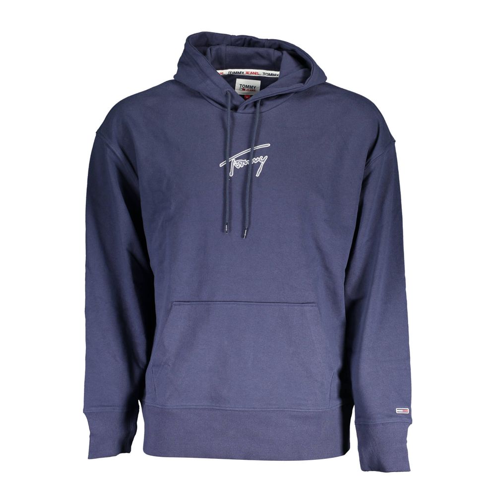 Blue Cotton Men's Hoodie Sweatshirt
