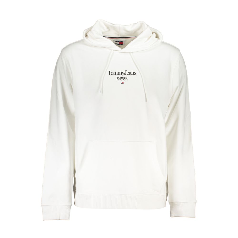 White Cotton Men's Sweatshirt with Hood