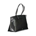 Black Polyester Women Handbag