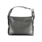 Black Polyurethane Women's Shoulder Bag