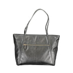 Black Polyurethane Women Handbag