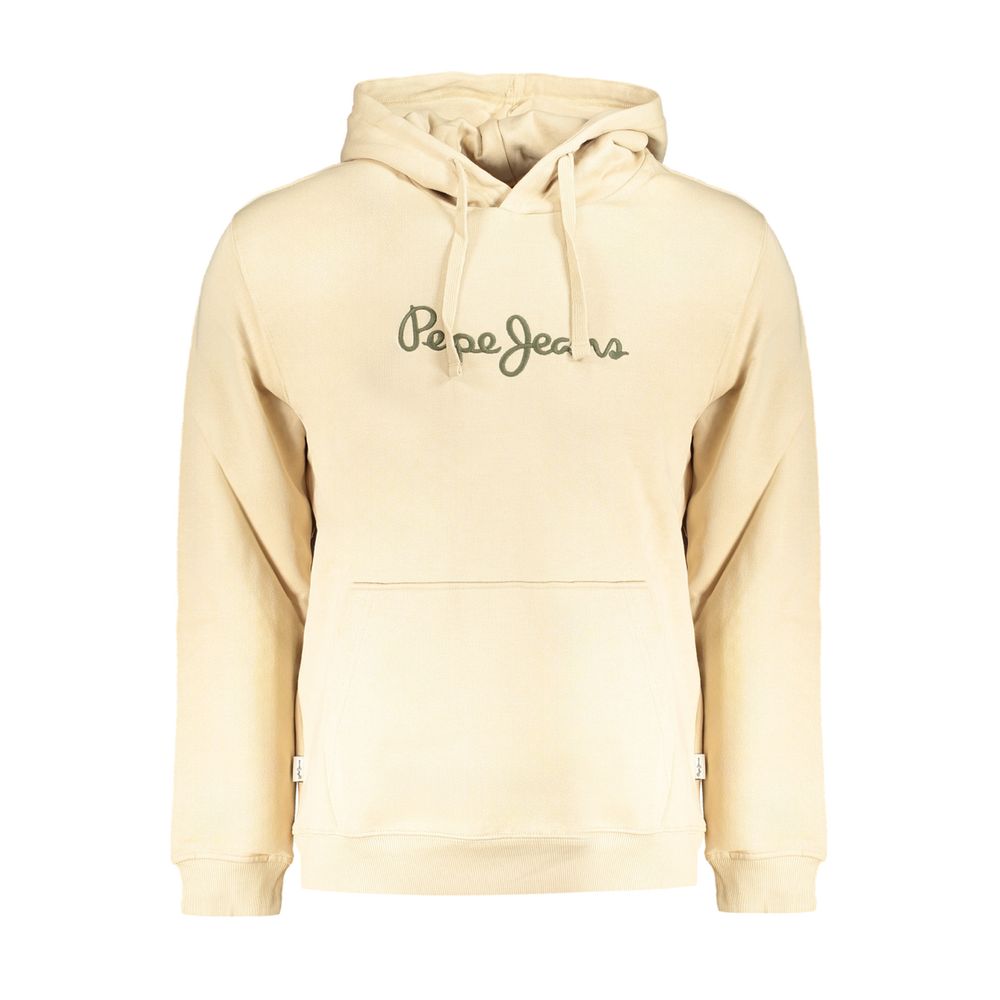 Beige Cotton Men Sweatshirt