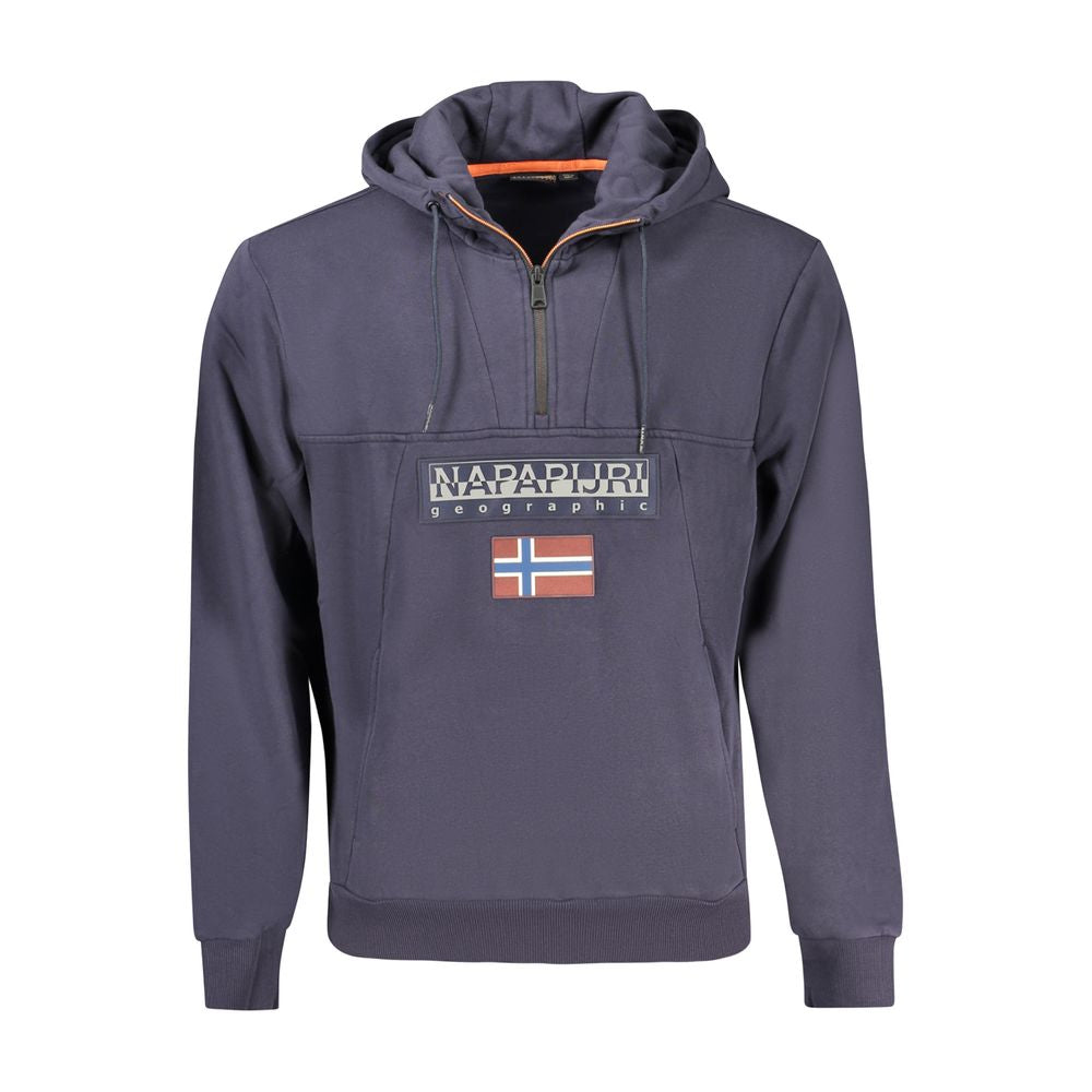 Blue Cotton Men's Hoodie
