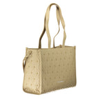 Beige Polyurethane Women Handbag