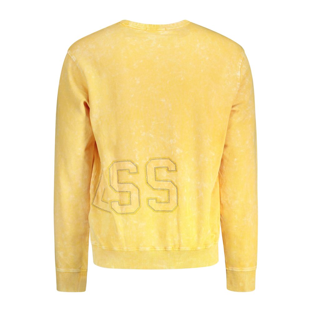 Yellow Cotton Men Sweatshirt