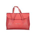 Red Polyurethane Women Handbag