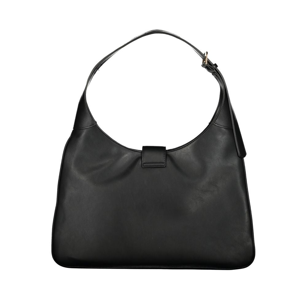 Black Polyurethane Women Handbag