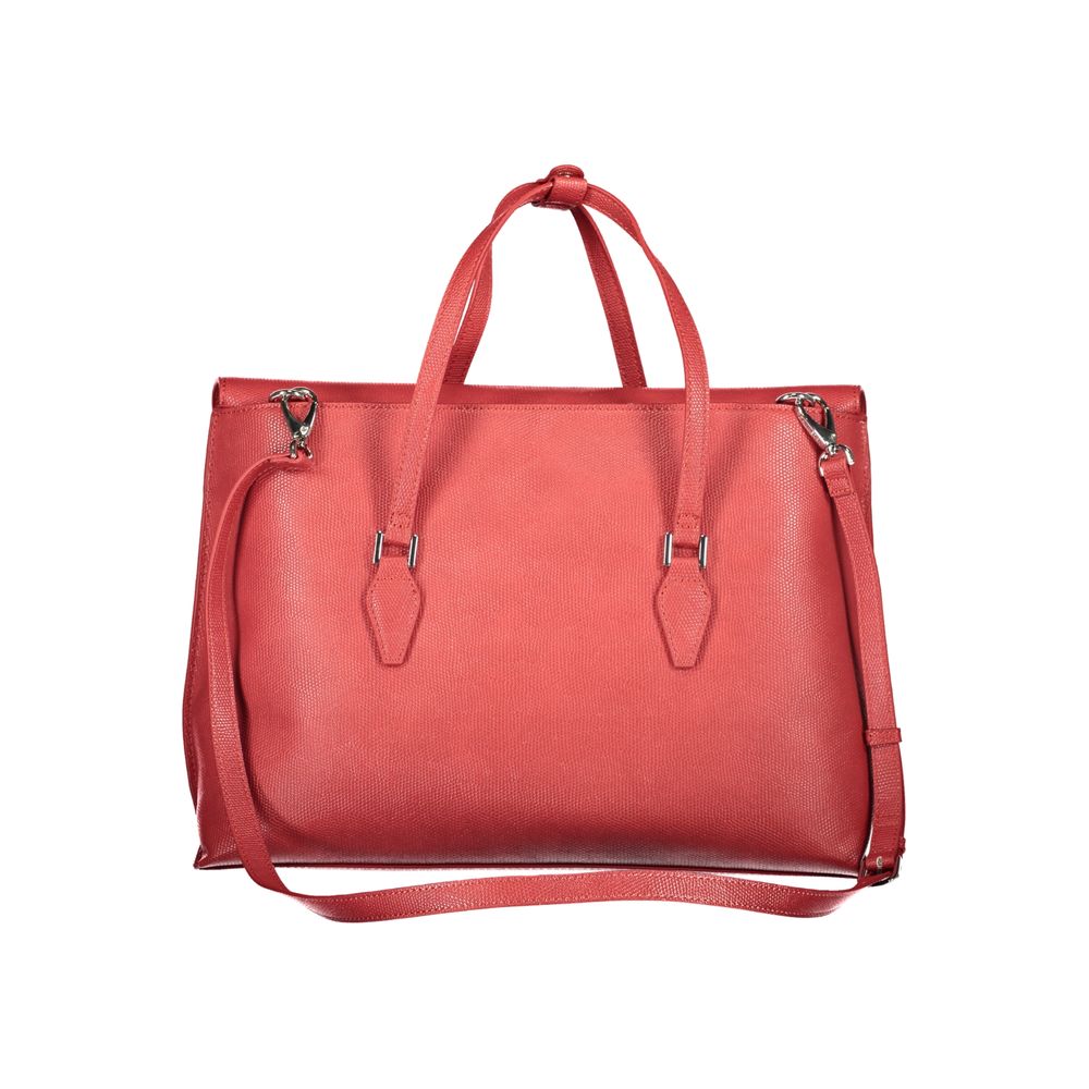 Red Polyurethane Women Handbag