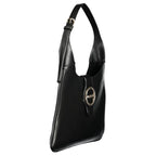 Black Polyurethane Women Handbag